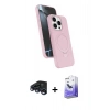 MARSİLYAN™- iPhone 15 Pro Max Kılıf İz Işık Koleksiyonu - Siyah Bilvis 5in1 5D Magic Hayalet Cam Ekran Koruyucu + Raze Metal Kamera Lens - LT