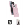 MARSİLYAN™- iPhone 15 Pro Max Kılıf İz Işık Koleksiyonu - Siyah Bilvis Hayalet Cam Ekran Koruyucu + PVD Metal Kamera Lens - GI