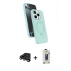 MARSİLYAN™- iPhone 15 Pro Max Kılıf İz Işık Koleksiyonu - Siyah Bilvis Hayalet Cam Ekran Koruyucu + Raze Metal Kamera Lens - TMGI