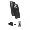 MARSİLYAN™- iPhone 15 Pro Max Kılıf İz Işık Koleksiyonu - Siyah Bilvis Hayalet Cam Ekran Koruyucu + Raze Metal Kamera Lens - SH