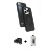 MARSİLYAN™- iPhone 15 Pro Max Kılıf İz Işık Koleksiyonu - Siyah Bilvis Hayalet Cam Ekran Koruyucu + Raze Metal Kamera Lens - TMGI