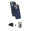 MARSİLYAN™- iPhone 15 Pro Max Kılıf İz Işık Koleksiyonu - Siyah Bilvis Hayalet Cam Ekran Koruyucu + Raze Metal Kamera Lens - SH
