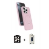 MARSİLYAN™- iPhone 15 Pro Max Kılıf İz Işık Koleksiyonu - Siyah Bilvis Hayalet Cam Ekran Koruyucu + PVD Metal Kamera Lens - TU