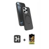 MARSİLYAN™- iPhone 15 Pro Max Kılıf İz Işık Koleksiyonu - Siyah Buffer Cam Ekran Koruyucu + PVD Metal Kamera Lens - GI