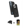MARSİLYAN™- iPhone 15 Pro Max Kılıf İz Işık Koleksiyonu - Siyah Buffer Cam Ekran Koruyucu + Raze Metal Kamera Lens - GS