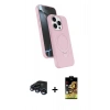 MARSİLYAN™- iPhone 15 Pro Max Kılıf İz Işık Koleksiyonu - Siyah Buffer Cam Ekran Koruyucu + Raze Metal Kamera Lens - LT