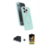 MARSİLYAN™- iPhone 15 Pro Max Kılıf İz Işık Koleksiyonu - Siyah Buffer Cam Ekran Koruyucu + Raze Metal Kamera Lens - LT