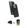 MARSİLYAN™- iPhone 15 Pro Max Kılıf İz Işık Koleksiyonu - Siyah Buffer Cam Ekran Koruyucu + Siyah Raze Metal Kamera Lens