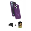 MARSİLYAN™- iPhone 15 Pro Max Kılıf İz Işık Koleksiyonu - Siyah Buffer Cam Ekran Koruyucu + Siyah Raze Metal Kamera Lens