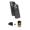 MARSİLYAN™- iPhone 15 Pro Max Kılıf İz Işık Koleksiyonu - Siyah Buffer Cam Ekran Koruyucu + Siyah Raze Metal Kamera Lens