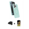 MARSİLYAN™- iPhone 15 Pro Max Kılıf İz Işık Koleksiyonu - Siyah Buffer Cam Ekran Koruyucu + Siyah Raze Metal Kamera Lens