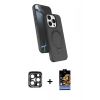 MARSİLYAN™- iPhone 15 Pro Max Kılıf İz Işık Koleksiyonu - Siyah Buffer Hayalet Cam Ekran Koruyucu + PVD Metal Kamera Lens - LT
