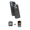 MARSİLYAN™- iPhone 15 Pro Max Kılıf İz Işık Koleksiyonu - Siyah Buffer Hayalet Cam Ekran Koruyucu + PVD Metal Kamera Lens - GI