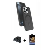 MARSİLYAN™- iPhone 15 Pro Max Kılıf İz Işık Koleksiyonu - Siyah Buffer Hayalet Cam Ekran Koruyucu + Raze Metal Kamera Lens - LT
