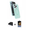 MARSİLYAN™- iPhone 15 Pro Max Kılıf İz Işık Koleksiyonu - Siyah Buffer Hayalet Cam Ekran Koruyucu + Raze Metal Kamera Lens - LT