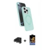 MARSİLYAN™- iPhone 15 Pro Max Kılıf İz Işık Koleksiyonu - Siyah Buffer Hayalet Cam Ekran Koruyucu + Raze Metal Kamera Lens - TMGI