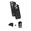 MARSİLYAN™- iPhone 15 Pro Max Kılıf İz Işık Koleksiyonu - Siyah Buffer Hayalet Cam Ekran Koruyucu + Raze Metal Kamera Lens - LT