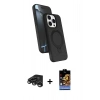 MARSİLYAN™- iPhone 15 Pro Max Kılıf İz Işık Koleksiyonu - Siyah Buffer Hayalet Cam Ekran Koruyucu + Raze Metal Kamera Lens - TMGI