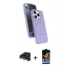 MARSİLYAN™- iPhone 15 Pro Max Kılıf İz Işık Koleksiyonu - Siyah Buffer Hayalet Cam Ekran Koruyucu + Raze Metal Kamera Lens - LT