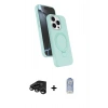 MARSİLYAN™- iPhone 15 Pro Max Kılıf İz Işık Koleksiyonu - Siyah Joko Magic 5D Cam + Titanyum Gri Raze Metal Kamera Lens