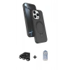 MARSİLYAN™- iPhone 15 Pro Max Kılıf İz Işık Koleksiyonu - Siyah Joko Magic 5D Cam + Titanyum Gri Raze Metal Kamera Lens
