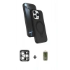 MARSİLYAN™- iPhone 15 Pro Max Kılıf İz Işık Koleksiyonu - Siyah Joko Magic 5D Hayalet Cam + PVD Metal Kamera Lens - GS