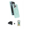 MARSİLYAN™- iPhone 15 Pro Max Kılıf İz Işık Koleksiyonu - Siyah Polymer Nano Ekran Koruyucu + Raze Metal Kamera Lens - LT
