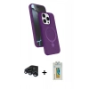 MARSİLYAN™- iPhone 15 Pro Max Kılıf İz Işık Koleksiyonu - Siyah Polymer Nano Ekran Koruyucu + Raze Metal Kamera Lens - LT
