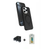MARSİLYAN™- iPhone 15 Pro Max Kılıf İz Işık Koleksiyonu - Siyah Polymer Nano Ekran Koruyucu + Raze Metal Kamera Lens - LT