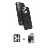 MARSİLYAN™- iPhone 15 Pro Max Kılıf İz Işık Koleksiyonu - Siyah Vanessa Magic Cam + PVD Metal Kamera Lens - GS
