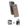 MARSİLYAN™- iPhone 15 Pro Max Kılıf İz Işık Koleksiyonu - Siyah Vanessa Magic Cam + PVD Metal Kamera Lens - GS