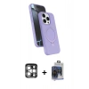 MARSİLYAN™- iPhone 15 Pro Max Kılıf İz Işık Koleksiyonu - Siyah Vanessa Magic Cam + PVD Metal Kamera Lens - GS