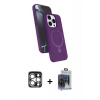 MARSİLYAN™- iPhone 15 Pro Max Kılıf İz Işık Koleksiyonu - Siyah Vanessa Magic Cam + PVD Metal Kamera Lens - GS