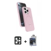 MARSİLYAN™- iPhone 15 Pro Max Kılıf İz Işık Koleksiyonu - Siyah Vanessa Magic Cam + PVD Metal Kamera Lens - LT