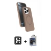 MARSİLYAN™- iPhone 15 Pro Max Kılıf İz Işık Koleksiyonu - Siyah Vanessa Magic Cam + PVD Metal Kamera Lens - SH
