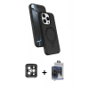 MARSİLYAN™- iPhone 15 Pro Max Kılıf İz Işık Koleksiyonu - Siyah Vanessa Magic Cam + PVD Metal Kamera Lens - GI