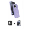 MARSİLYAN™- iPhone 15 Pro Max Kılıf İz Işık Koleksiyonu - Siyah Vanessa Magic Cam + PVD Metal Kamera Lens - SH