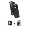 MARSİLYAN™- iPhone 15 Pro Max Kılıf İz Işık Koleksiyonu - Siyah Vanessa Magic Cam + PVD Metal Kamera Lens - SH