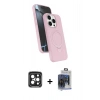 MARSİLYAN™- iPhone 15 Pro Max Kılıf İz Işık Koleksiyonu - Siyah Vanessa Magic Cam + PVD Metal Kamera Lens - SH