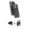 MARSİLYAN™- iPhone 15 Pro Max Kılıf İz Işık Koleksiyonu - Siyah Vanessa Magic Cam + Raze Metal Kamera Lens - SH