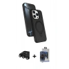 MARSİLYAN™- iPhone 15 Pro Max Kılıf İz Işık Koleksiyonu - Siyah Vanessa Magic Cam + Raze Metal Kamera Lens - SH