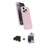MARSİLYAN™- iPhone 15 Pro Max Kılıf İz Işık Koleksiyonu - Siyah Vanessa Magic Cam + Titanyum Gri Raze Metal Kamera Lens