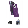 MARSİLYAN™- iPhone 15 Pro Max Kılıf İz Işık Koleksiyonu - Siyah Vanessa Magic Cam + Titanyum Gri Raze Metal Kamera Lens