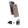 MARSİLYAN™- iPhone 15 Pro Max Kılıf İz Işık Koleksiyonu - Siyah Vanessa Magic Cam + Titanyum Gri Raze Metal Kamera Lens