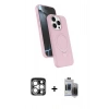MARSİLYAN™- iPhone 15 Pro Max Kılıf İz Işık Koleksiyonu - Siyah Vanessa Magic Hayalet Cam + PVD Metal Kamera Lens - GS