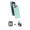 MARSİLYAN™- iPhone 15 Pro Max Kılıf İz Işık Koleksiyonu - Siyah Vanessa Magic Hayalet Cam + PVD Metal Kamera Lens - GS