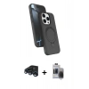 MARSİLYAN™- iPhone 15 Pro Max Kılıf İz Işık Koleksiyonu - Siyah Vanessa Magic Hayalet Cam + Raze Metal Kamera Lens - LT