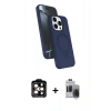 MARSİLYAN™- iPhone 15 Pro Max Kılıf İz Işık Koleksiyonu - Siyah Vanessa Magic Hayalet Cam + PVD Metal Kamera Lens - TU