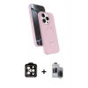 MARSİLYAN™- iPhone 15 Pro Max Kılıf İz Işık Koleksiyonu - Siyah Vanessa Magic Hayalet Cam + PVD Metal Kamera Lens - TU