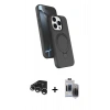 MARSİLYAN™- iPhone 15 Pro Max Kılıf İz Işık Koleksiyonu - Siyah Vanessa Magic Hayalet Cam + Raze Metal Kamera Lens - GS